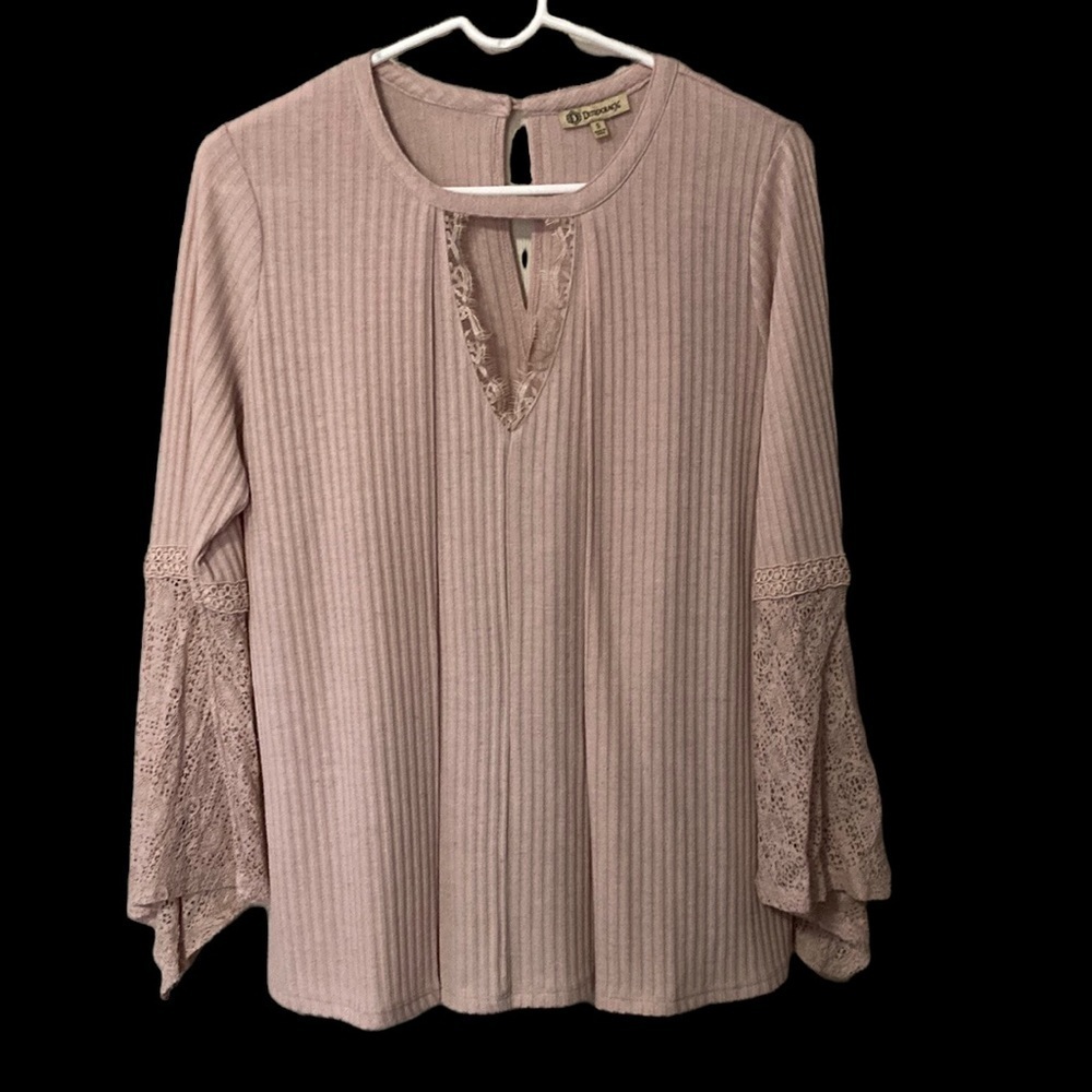 Democracy crochet bell sleeve top